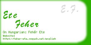 ete feher business card